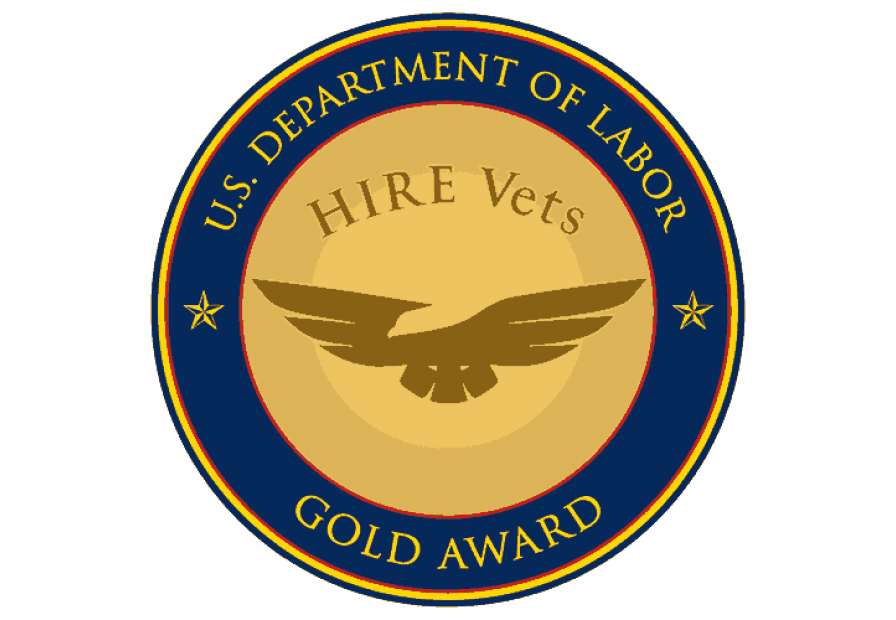 Us department of labor hire vets medallion gold award logo vector