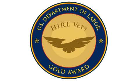 Photo of Us department of labor hire vets medallion gold award logo vector